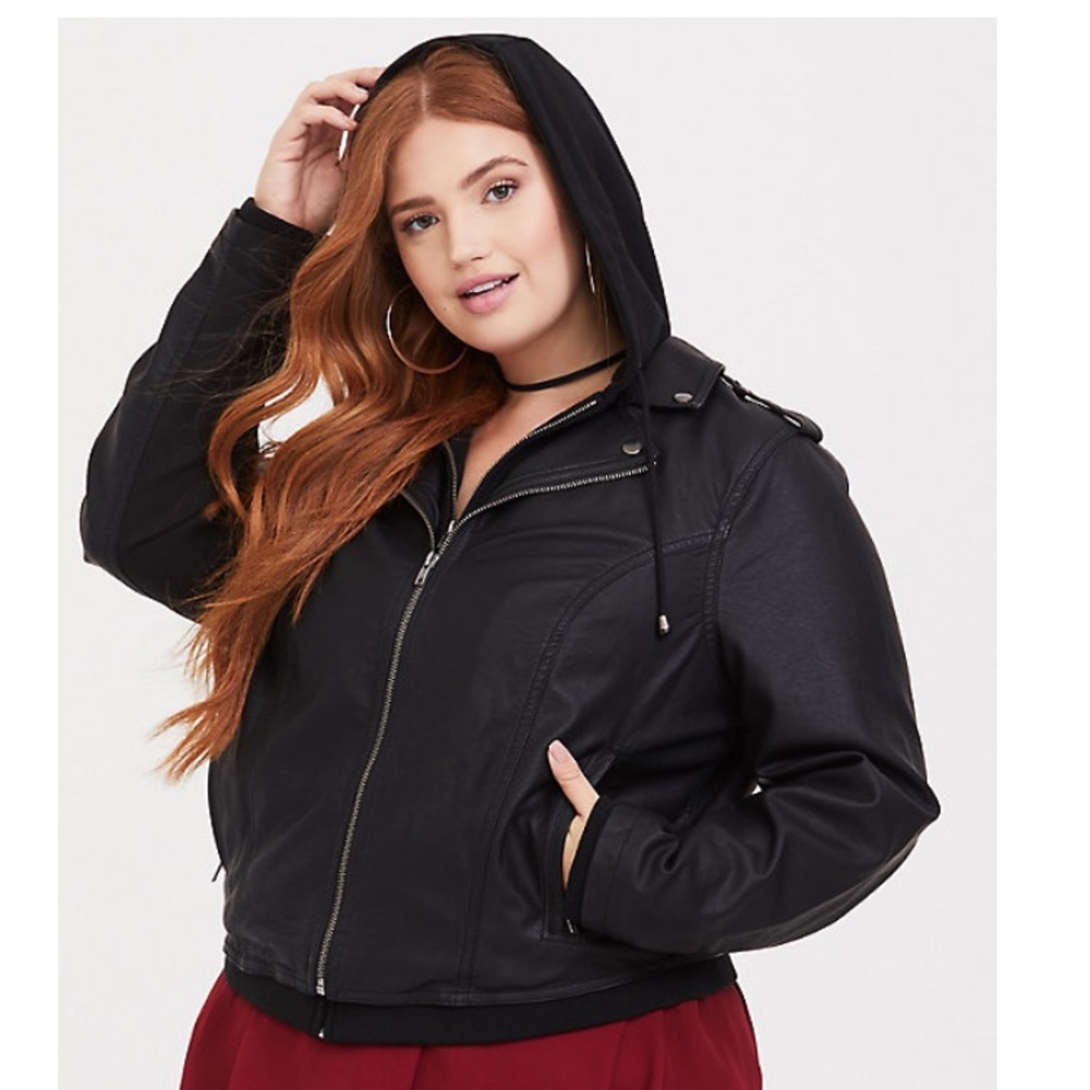 Torrid Leather Bomber Jacket